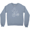 shark riding bicycle bike funny Crewneck Sweatshirt