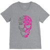 two coloured skull V-Neck Tee