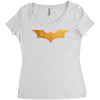 Batman Gold Logo Women's Triblend Scoop T-shirt