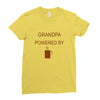 grandpa powered by coffee Ladies Fitted T-Shirt