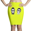 SKULL ON TWO FACE Pencil Skirts