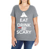 eat drink and be scary Ladies Curvy T-Shirt