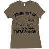 kinda hot in these rhinos Ladies Fitted T-Shirt