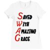saved with amazing grace Ladies Fitted T-Shirt