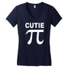 cutie pi t shirt medium funny nerdy geeky math sex humor cute awesome Women's V-Neck T-Shirt