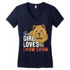 This Girl Loves Her Chow Chow Women's V-Neck T-Shirt