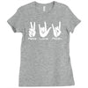 peace love rock funny Ladies Fitted T-Shirt