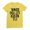 i'll never let you down Ladies Fitted T-Shirt