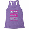quens are born in march Racerback Tank