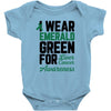 i wear emerald green for liver cancer awareness Baby Bodysuit