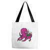 purple octopus playing the bagpipes Tote Bags