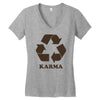 karma recycle Women's V-Neck T-Shirt