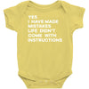 life didn't come with instructions Baby Onesie