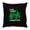 t rex hasst liegest&uuml;tze Throw Pillow