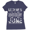 legends are born in june birthday vintag Ladies Fitted T-Shirt