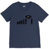 stop following me funny darwins evolution parody mens white t shirt V-Neck Tee
