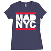 mad nyc new york city run fashion baseball jersey Ladies Fitted T-Shirt
