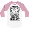 Never Underestimate Dog Rescuer Who Was Born January 3/4 Sleeve Shirt