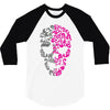 two coloured patterned skull   mens funny 3/4 Sleeve Shirt