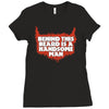 behind beard is a handsome man Ladies Fitted T-Shirt