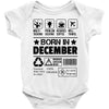 Born In December Baby Onesie