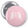 letter e with wings Pin-back button