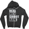 real men shoot raw Zipper Hoodie