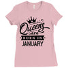 Queens Are Born In January Ladies Fitted T-Shirt