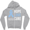 hope love cure stomach cancer awareness Zipper Hoodie