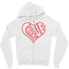 love heart outline valentine's day Zipper Hoodie