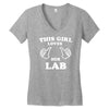 this girl loves her lab Women's V-Neck T-Shirt