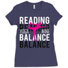 Reading Yoga Wine Balance Ladies Fitted T-Shirt