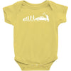 evolution of man' chequered flag classic 912 Baby Onesie