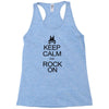 keep calm and rock on mens black t shirt rock music new Racerback Tank