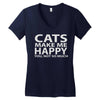 cats make me happy you, not so much Women's V-Neck T-Shirt