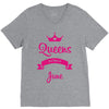queens are born in june V-Neck Tee