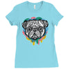 pug face Ladies Fitted T-Shirt