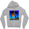 florida palm trees sunset Zipper Hoodie