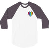 Love Is Love Lgbt Rainbow Heart 3/4 Sleeve Shirt