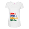 Hit Run Steal  Slide Maternity Scoop Neck T-shirt
