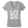 my indian name is runs with beer Women's V-Neck T-Shirt