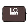 i recycle girls  funny Laptop sleeve