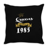 queens are born in 1985 Throw Pillow