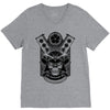 samurai skull V-Neck Tee