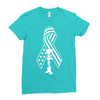 fallen soldier ribbon never forget military Ladies Fitted T-Shirt