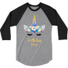 birthday unicorn family series birthday boy 3/4 Sleeve Shirt