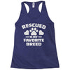 rescued is my favorite breed Racerback Tank