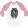 owl on athletic 3/4 Sleeve Shirt