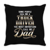 Truck Driver Dad Throw Pillow