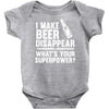 i make beer disappear! Baby Bodysuit